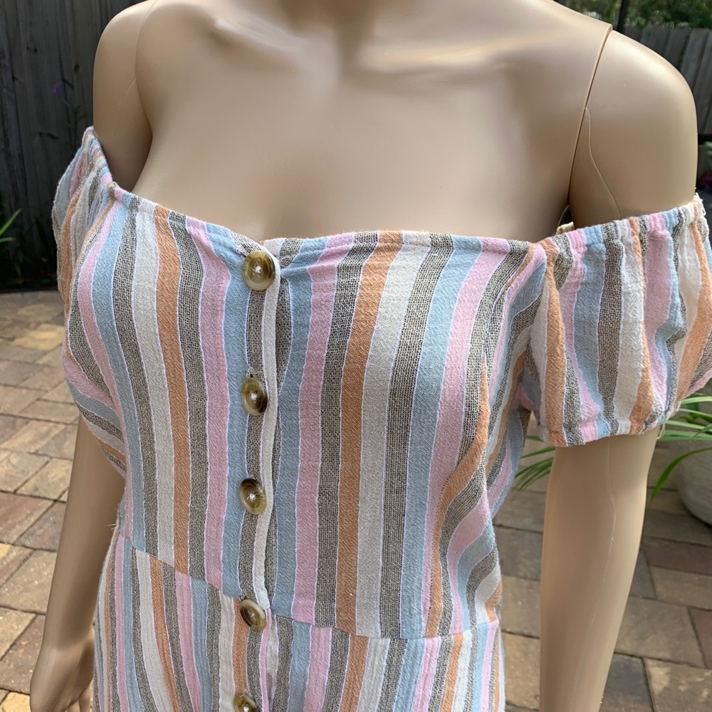 Angie brand Pastel Striped Midi Dress size large - Picture 5 of 15